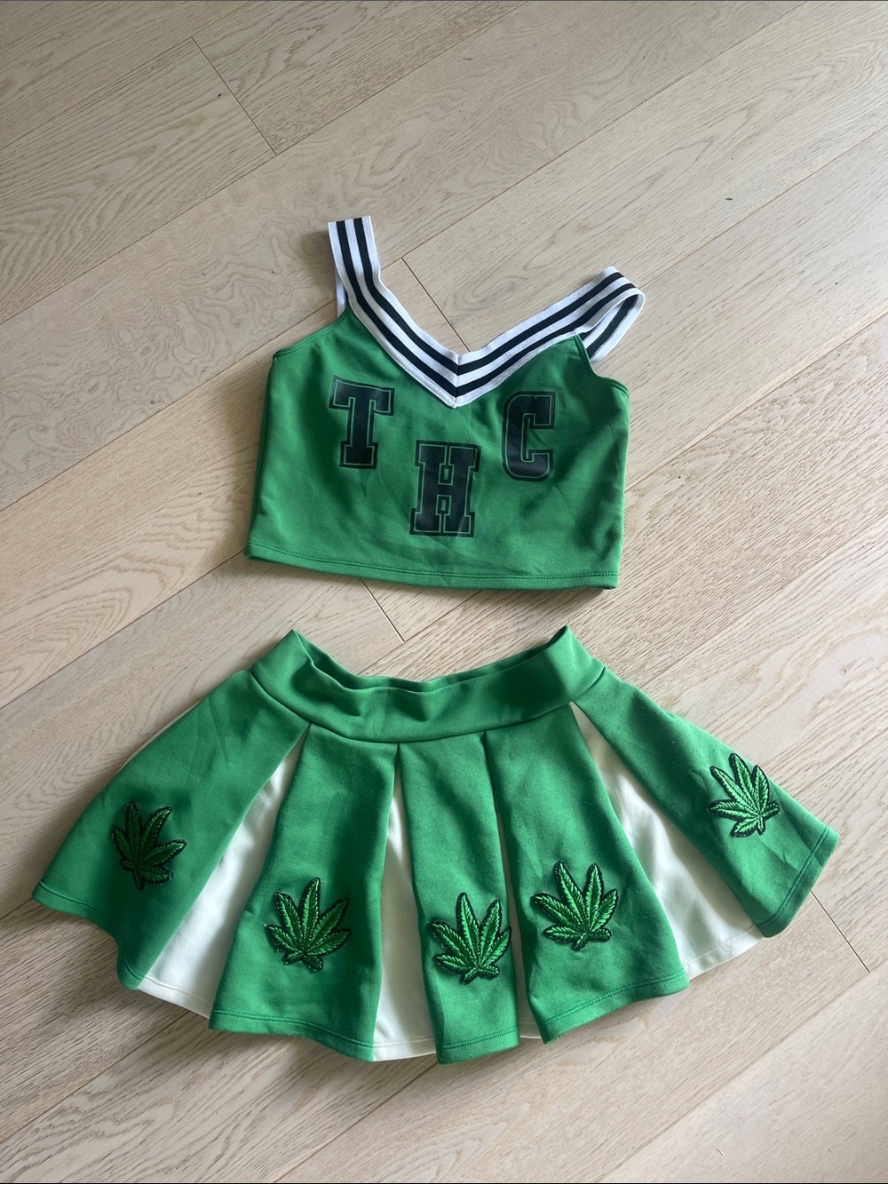 DollsKill 🍃 Cheerleader Costume Set with Leaf Embroidery